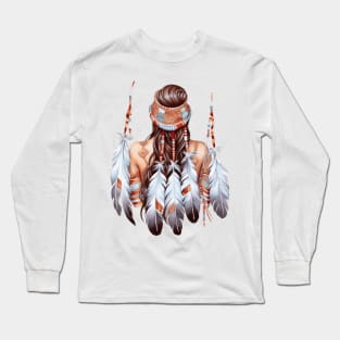 Native American Back Woman #1 Long Sleeve T-Shirt